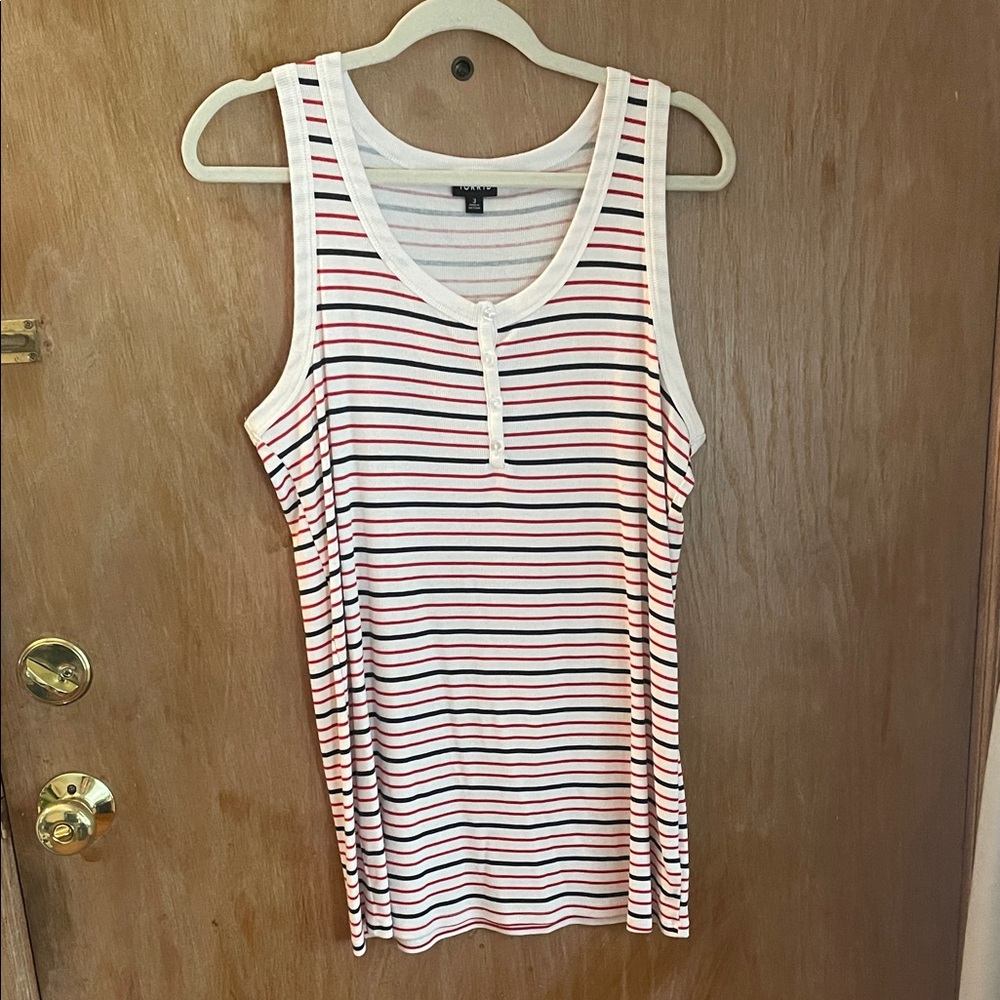 Torrid Multicolor Striped Long Tank Top